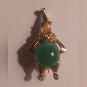 MCM VINTAGE JELLY BELLY CLOWN BROOCH, UNSIGNED PIN/BROOCH CLOWN